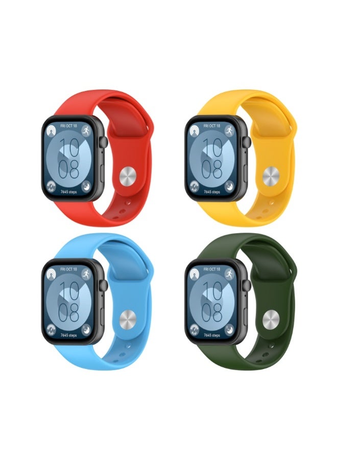 HW 4PCS compatible with Huawei Watch Fit 3/Fit 4/Fit 4 Pro reverse buckle silicone strap/buckle strap - Image 2